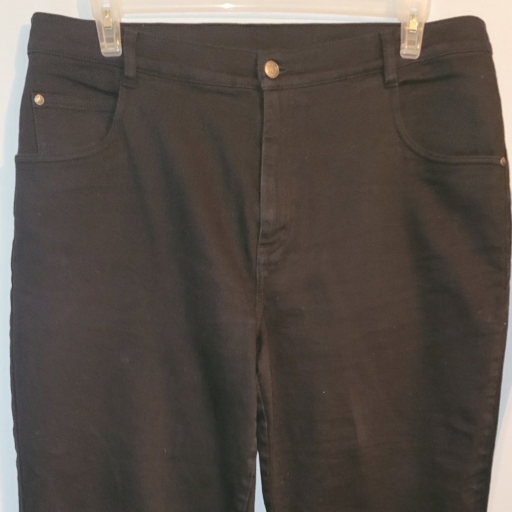 Cherokee Solid Black Denim Stretch Jeans Cotton Spandex Women's Plus Size 16WS